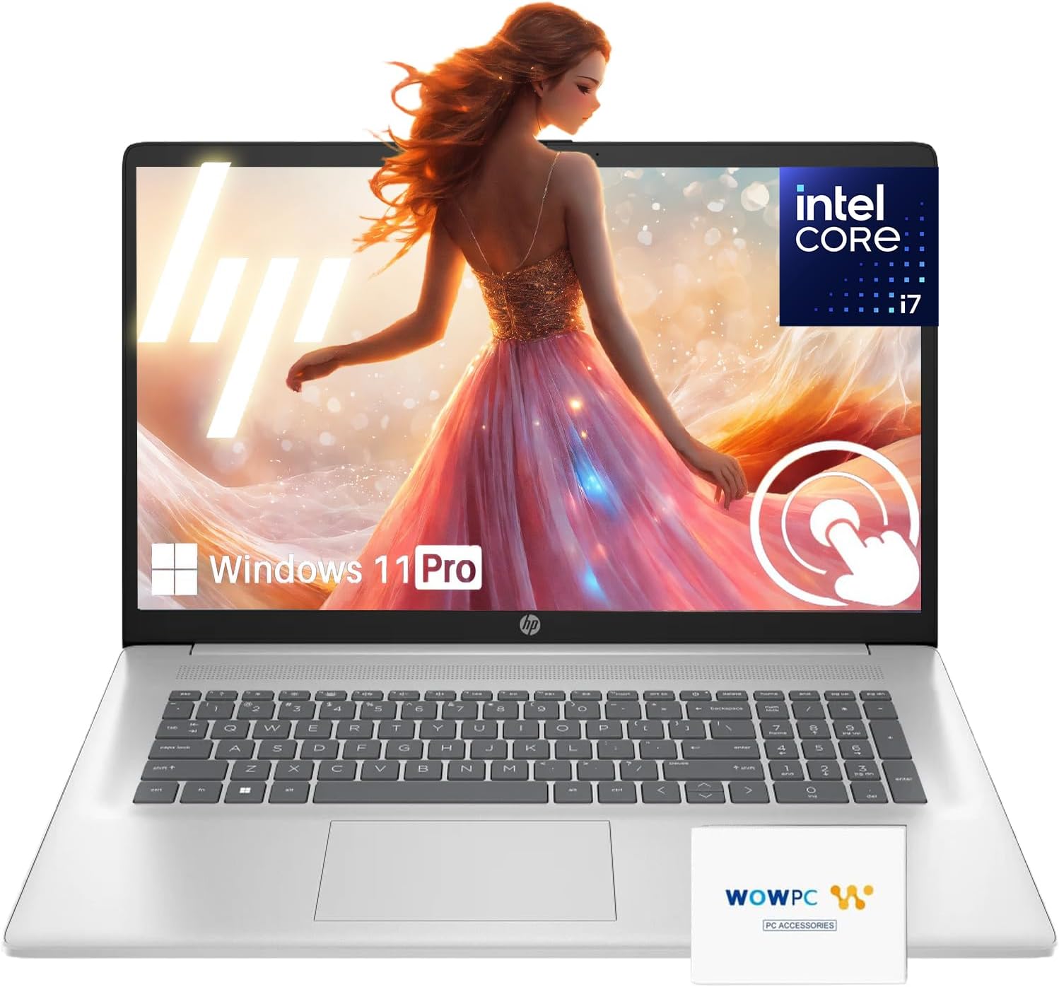 HP 17.3' Touchscreen Laptop | Intel 7-150U Processor (10-Core) | 64GB RAM | 1TB Storage (512GB PCIe SSD + 512GB External Hard Drive) | Backlit Keyboard | Wi-Fi 6 | Windows 11 Pro | w/WOWPC Bundle