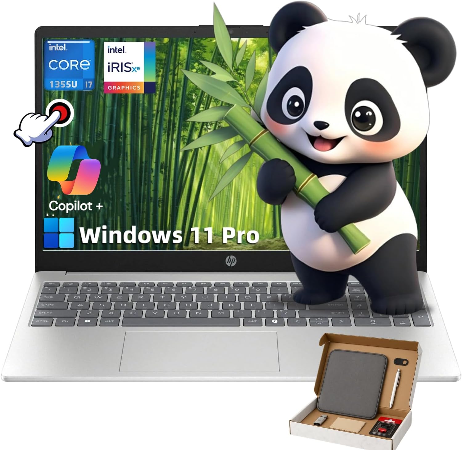 HP Flagship Touchscreen Laptop for Business - 15.6' FHD IPS Touchscreen • Intel 10-Core i7 1355U • Intel Iris Xe Graphics • Windows 11 Pro • Copilot+ PC • Wi-Fi 6 • Bluetooth • 32GB RAM + 2TB SSD