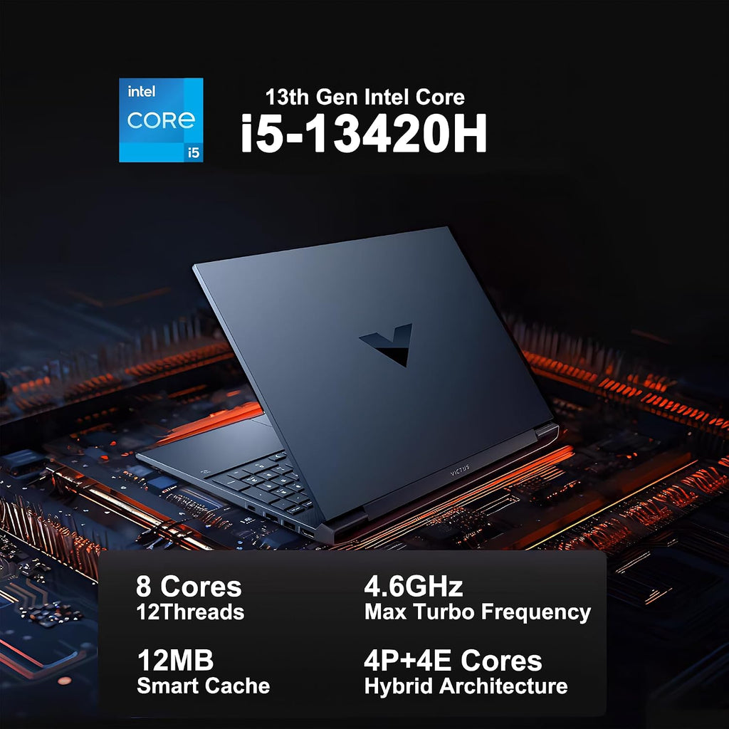 HP Victus 15 Gaming Laptop 15.6' FHD IPS 144Hz Intel 8-core i5-13420H (>i7-12650H) 32GB DDR4 1TB SSD GeForce RTX 4050 Backlit Type-C DTS:X Ultra Wi-Fi 6 Win11 ICP Hub