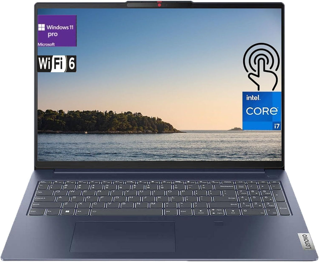 Lenovo IdeaPad Slim 5i Laptop, 16' Touchscreen IPS WUXGA Display, Intel i7-1355U 10-Core Processor, 16GB RAM 1TB SSD, Fingerprint Reader, Backlit Keyboard, Wi-Fi 6, Bluetooth, Windows 11 Pro, Blue