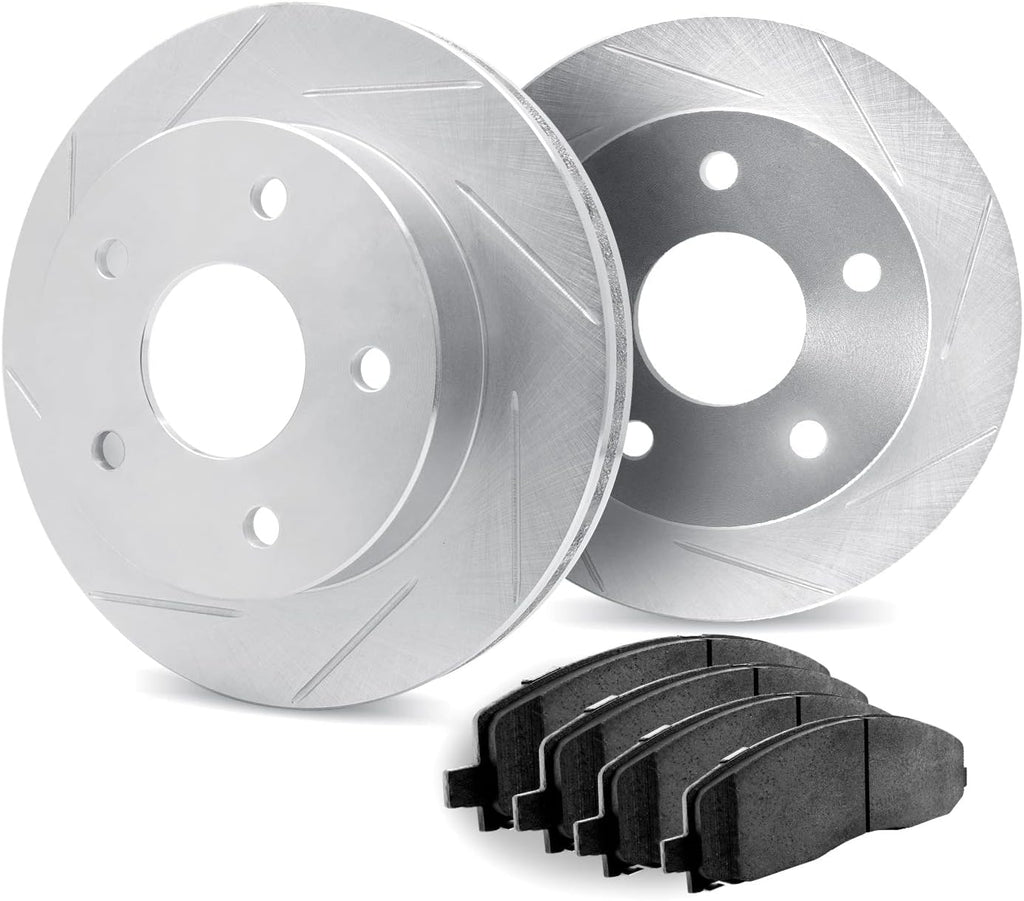 Dynamic Friction Company Front Brake Kit Fits 2001-2012 Ford Courier; 1998-2004 Ford Fiesta; 2001-2008 Ford Ka| 3000 Semi Metallic Brake Pads and Slotted Brake Rotors