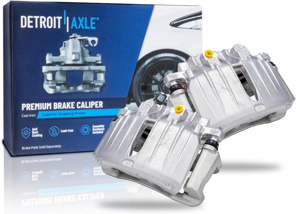 Detroit Axle - Rear 2pc Brake Calipers for 2001-2006 Chevrolet Silverado 1500 GMC Sierra 1500 Tahoe Avalanche Suburban Yukon XL Cadillac Escalade ESV EXT, 2 Disc Brake Calipers Replacement