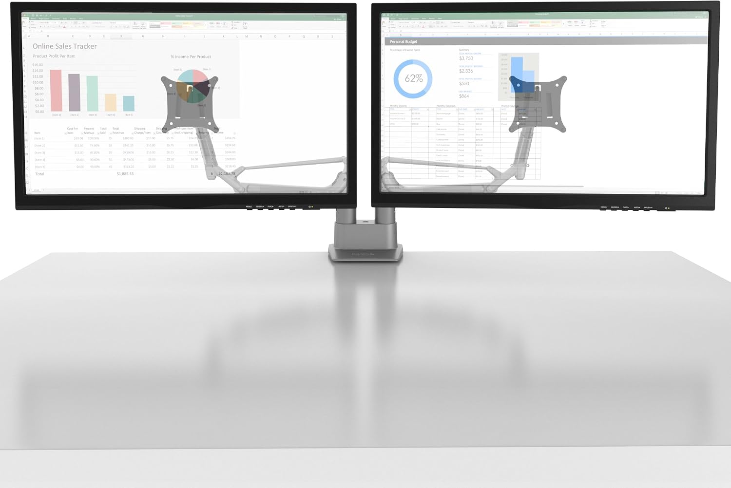 Kanto DMS2000S Dual Monitor ARM for Monitors 17-32