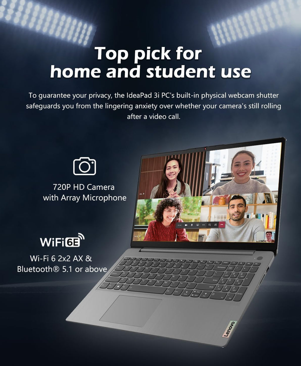 Lenovo IdeaPad 3 Laptop Holiday Deals, 15.6' FHD Touchscreen, Intel Core i3-1115G4, 16GB RAM, 512GB SSD, HDMI, Webcam, Wi-Fi 6, SD Card Reader, Windows 11 Home, Grey