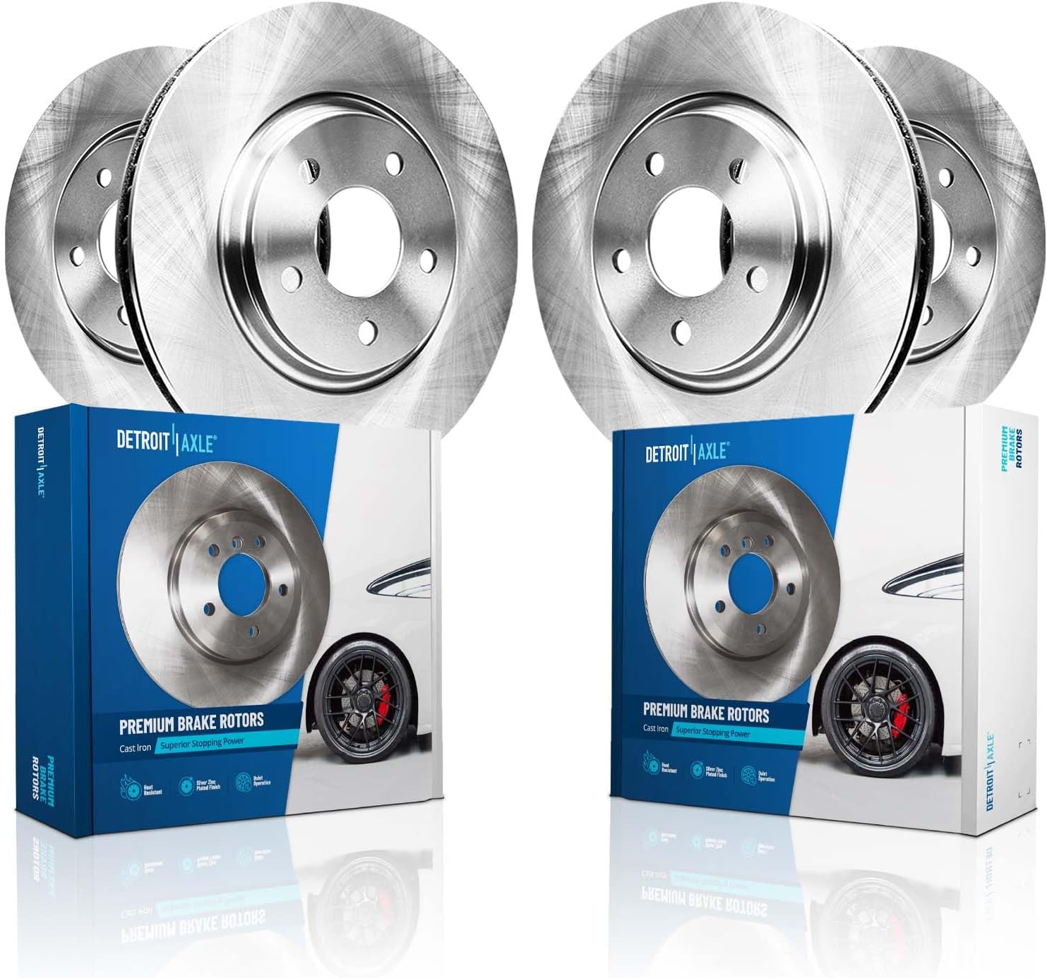 Detroit Axle - Brake Rotors for 2012 2013 Audi A5 Quattro A6, Disc Brake Rotors Replacement : 12.60' inch Front and 12.99' inch Rear Rotors