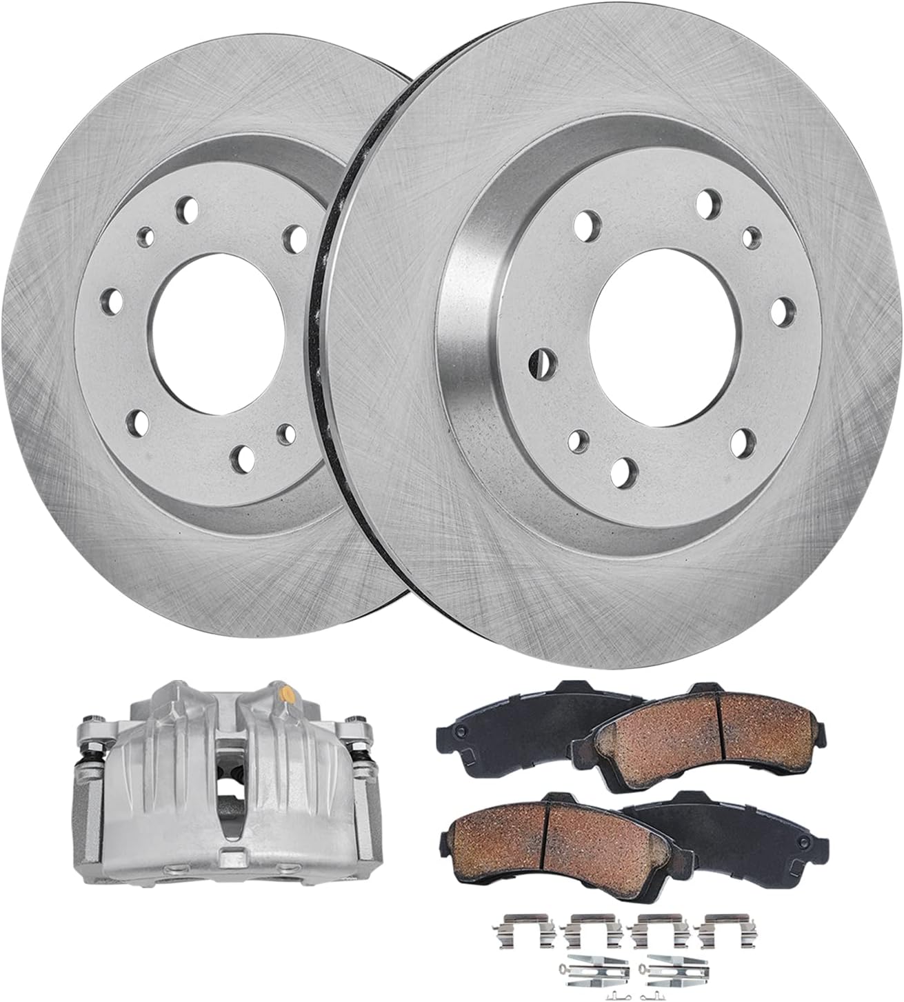Detroit Axle - Front Brake Kit for Chevrolet Trailblazer Buick Rainier GMC Envoy Isuzu Ascender Bravada, Disc Brake Rotors Brake Pads Right Brake Caliper Replacement : 12.01'' inch Rotor