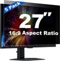 [5 Pack] 27 Inch Computer Privacy Screen for 16:9 Aspect Ratio Widescreen Monitor, Eye Protection Anti Glare Blue Light Filter Shield, Removable Anti-Scratch Anti Spy Protector
