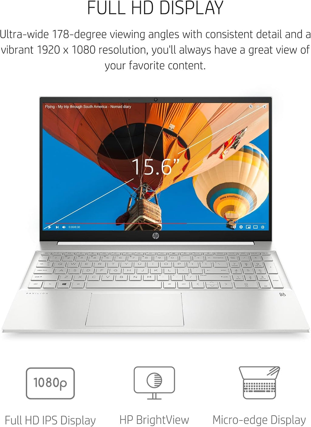 HP Pavilion 15 Laptop, 11th Gen Intel Core i7-1165G7 Processor, 16 GB RAM, 512 GB SSD Storage, Full HD IPS Micro-Edge Display, Windows 11 Pro, Compact Design, Long Battery Life (15-eg0025nr, 2021)