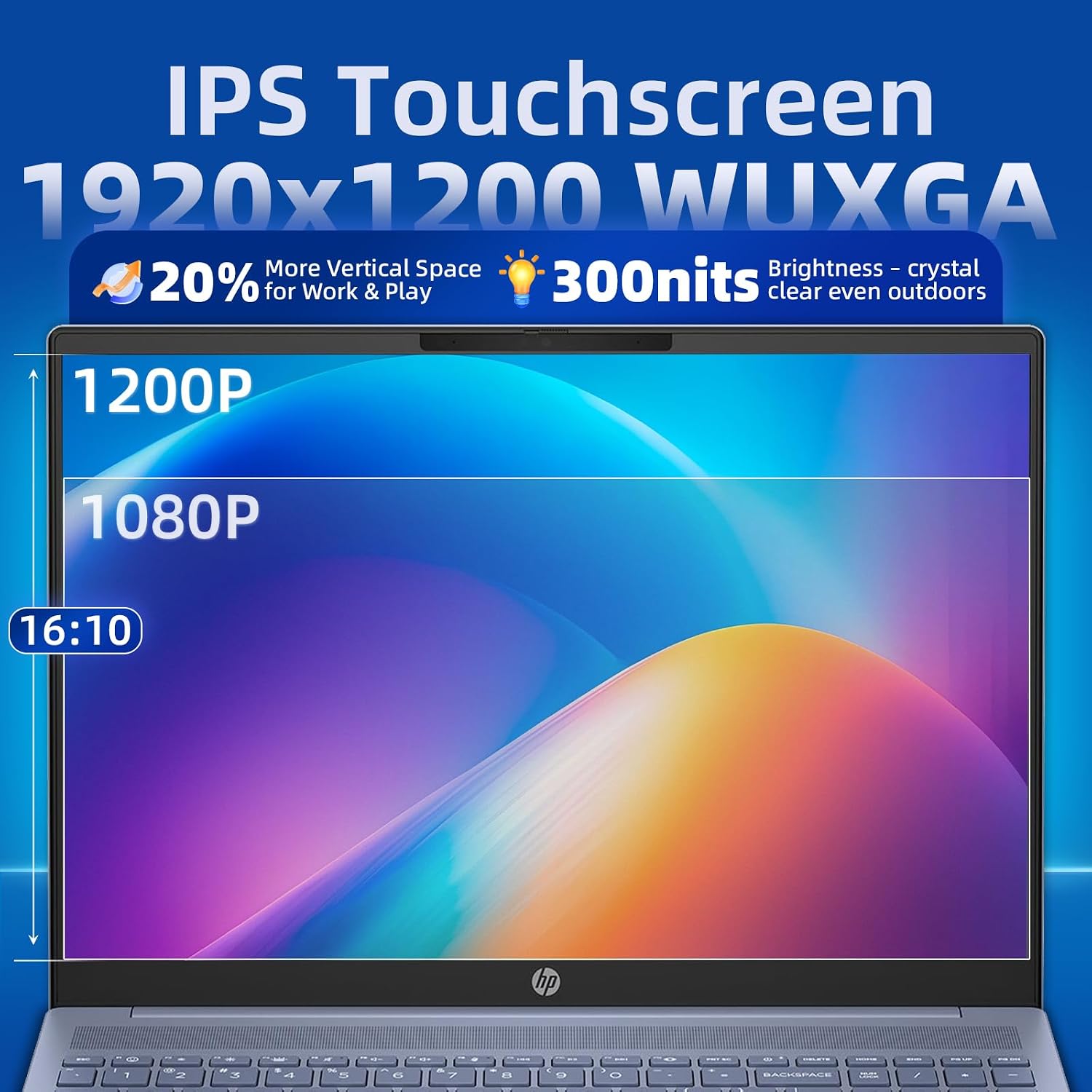 HP Pavilion 16 Touchscreen Laptop – Intel Core 7 150U (Beats i7-1355U) – 16' WUXGA Display – AI Copilot, Backlit – Windows 11 Pro, Office Pro Lifetime 65W GaN Charging– Sky Blue – 32GB RAM | 2TB SSD