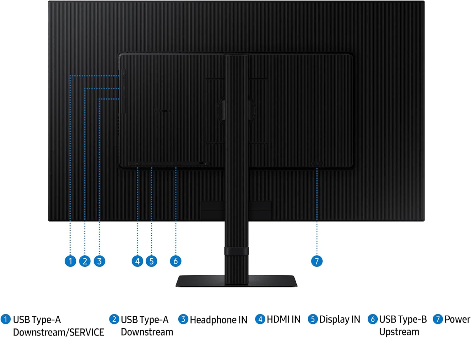 SAMSUNG 32' ViewFinity S6 (S60D) Series QHD High Resolution Computer Monitor, 100Hz, HDR10, Multiple Ports w/ HDMI, DisplayPort, USB-A, Easy Setup, Height Adjustable Stand, LS32D606EANXGO, 2024
