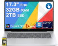 HP OmniBook 7 Laptop 17.3' FHD IPS Touch (400nits, 100% sRGB) Intel 8-core Ultra 7 258V (Up to 47 Tops) 32GB DDR5 2TB SSD for Creator Business Professional Backlit IR Camera Win11Pro ICP Hub