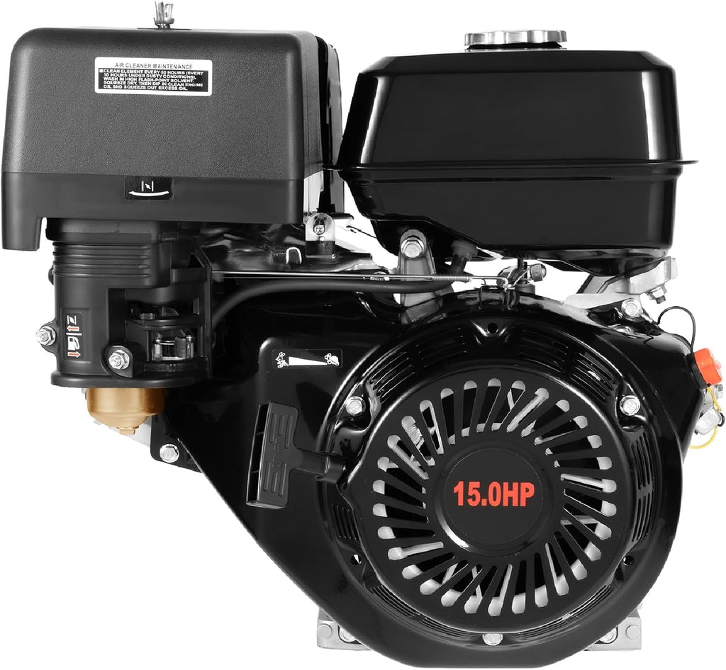 4 Stroke Engine Motor, 15HP 420CC Gas Motor Engine OHV Multi-Use Gasoline Motor Recoil Pull Air Cooling Log Splitter Recoil