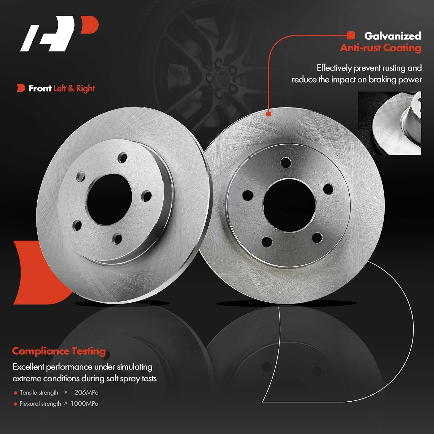 A-Premium Rear Disc Brake Rotors and Ceramic Pads Kit with Calipers Compatible with Chevrolet Impala 2011-2013 Impala Limited 2014-2016 Buick LaCrosse 2005-2009 Allure Pontiac Grand Prix 8-PC Set