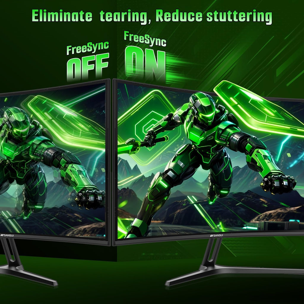 SANSUI 27 Inch 280Hz Curved Gaming Monitor,WQHD 280Hz / HD 400Hz Dual Mode,1500R Curved Computer Monitor, HDR400 135% sRGB 5000:1 Contrast Ratio, PIP/PBP,OD 1ms AI Crosshair,HDMI2.1 * 2, DP1.4,VESA