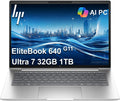 HP EliteBook 640 G11 Business AI PC Laptop (14' FHD+, Intel Core Ultra 7 155U, 32GB DDR5 RAM, 1TB SSD, 12-Core (> i7-1355U)), HP Wolf Security, 2x Thunderbolt 4, Backlit, FHD Webcam, Wi-Fi, Win 11 Pro