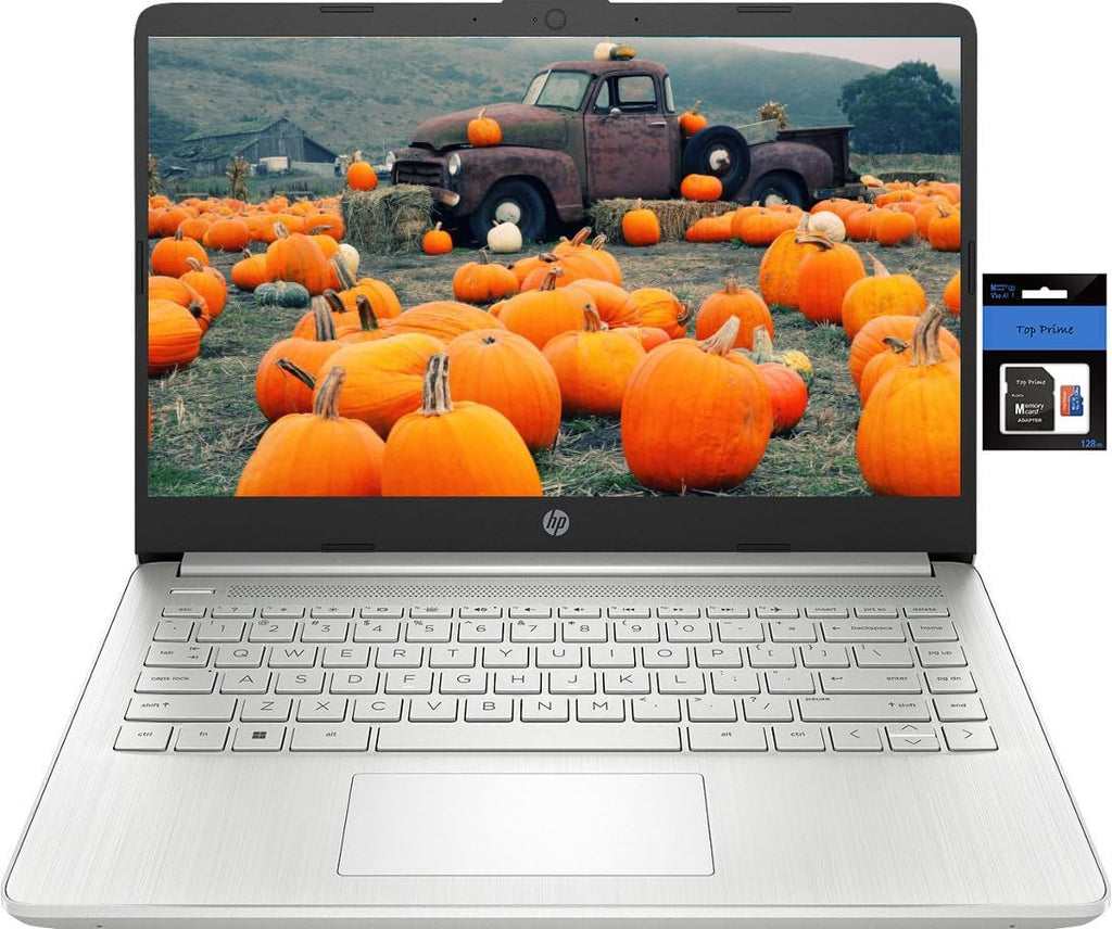 HP 14' HD Stream Laptop Computer for Students and Business, Quad-Core Intel Celeron N Processor, 8GB RAM, 256GB Storage(128GB eMMC+128GB TP SD Card), 1 Year Office 365, HDMI,WiFi,USB-A&C, Win 11