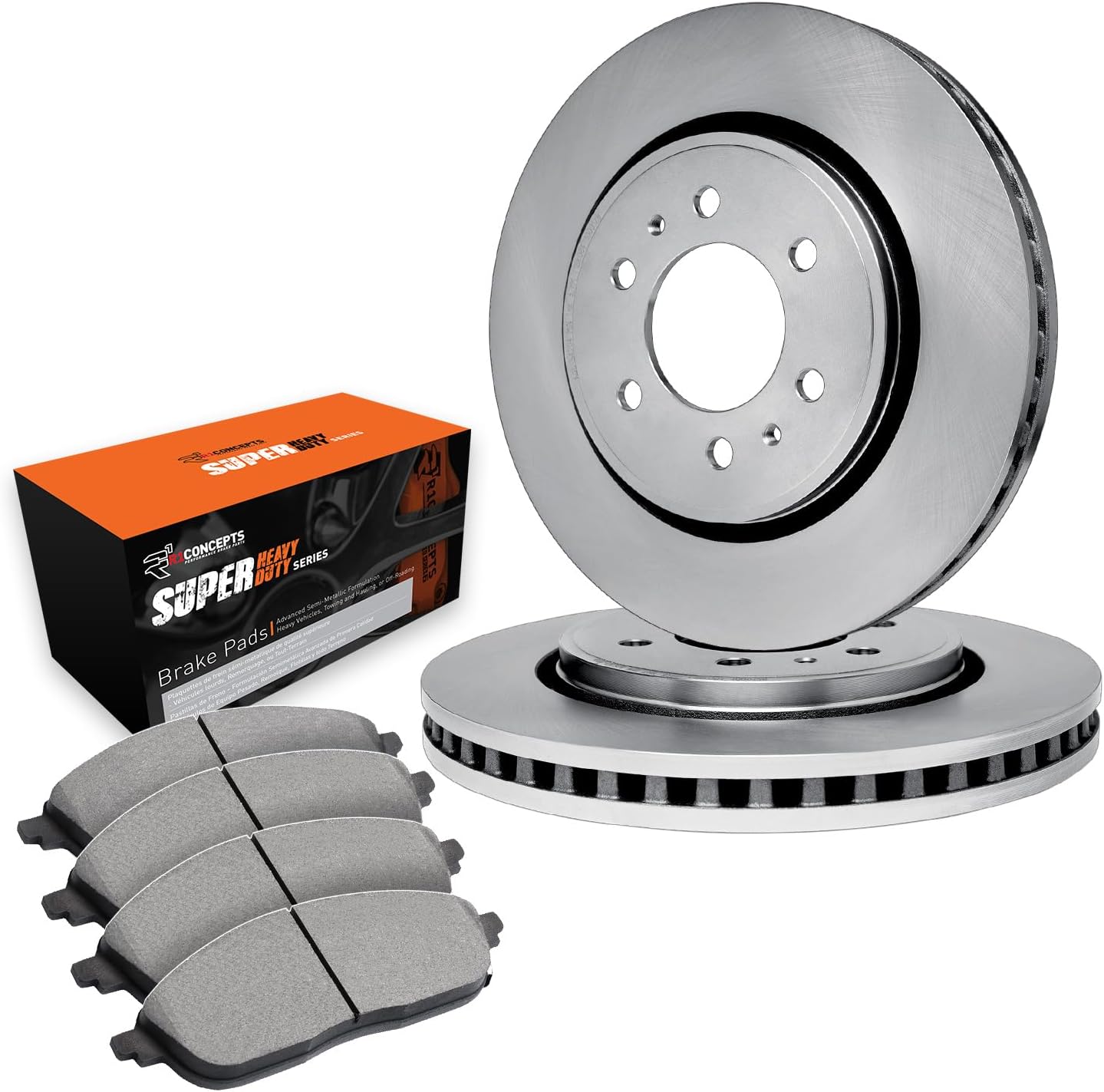 R1 Concepts Front Brake Kit| Super Duty Brake Pads and Blank Brake Rotors| WFXN1-67004 | 13.0' Front