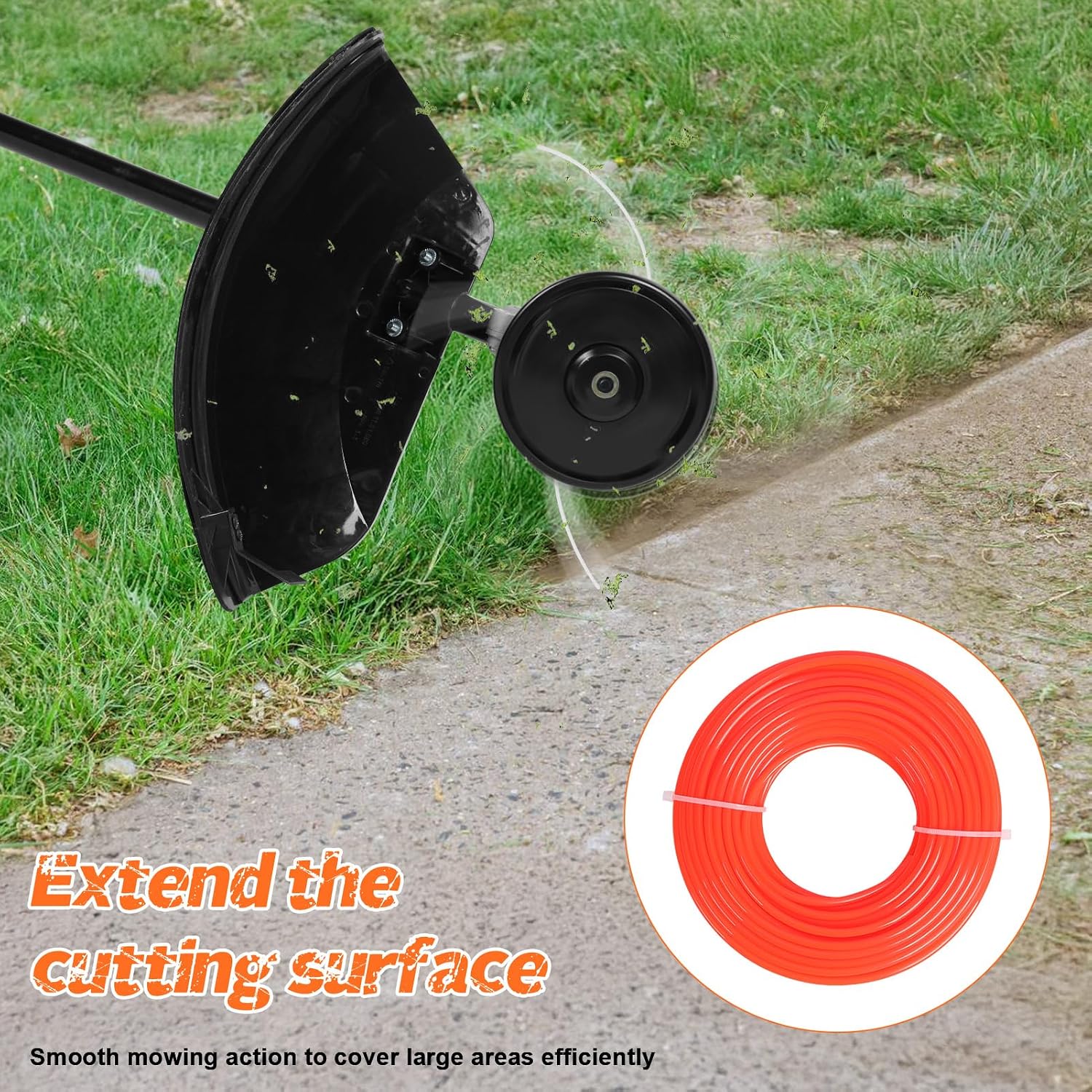 2 in 1 Weed Eater Gas Powered, 52CC 2-Stroke Gas Brush Cutter Tools & String Trimming 3-Teeth Blade for Garden, Yard, Lawn with EPA Certification, (Engine Model 1E44F-E)