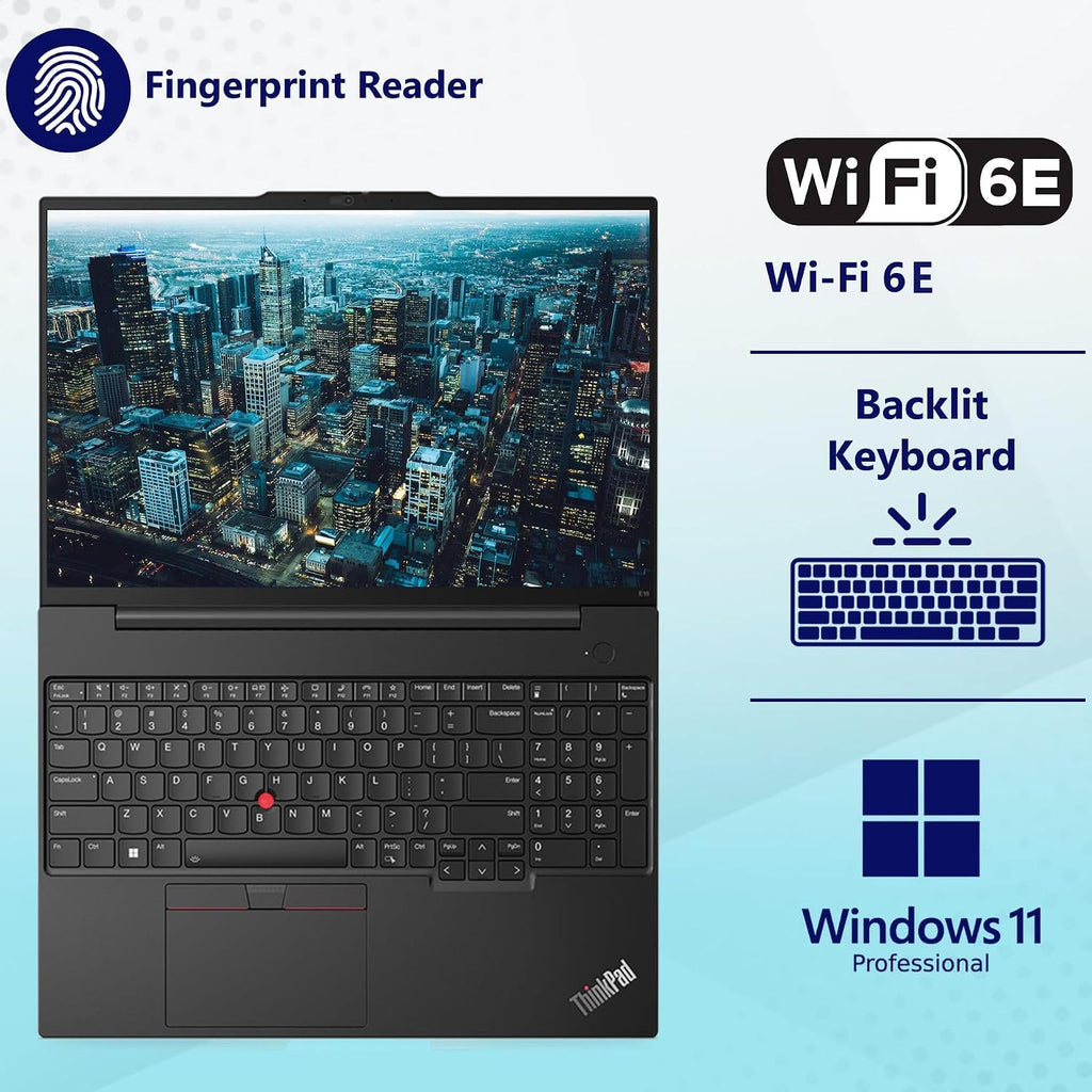 Lenovo ThinkPad E16 G2 Business Laptop Computer, 16' FHD+, AMD 8-Core Ryzen 7 7735HS (Beat i7-1360P), 32GB DDR5 RAM, 1TB PCIe SSD, WiFi 6E, Fingerprint Reader, Backlit Keyboard, Windows 11 Pro