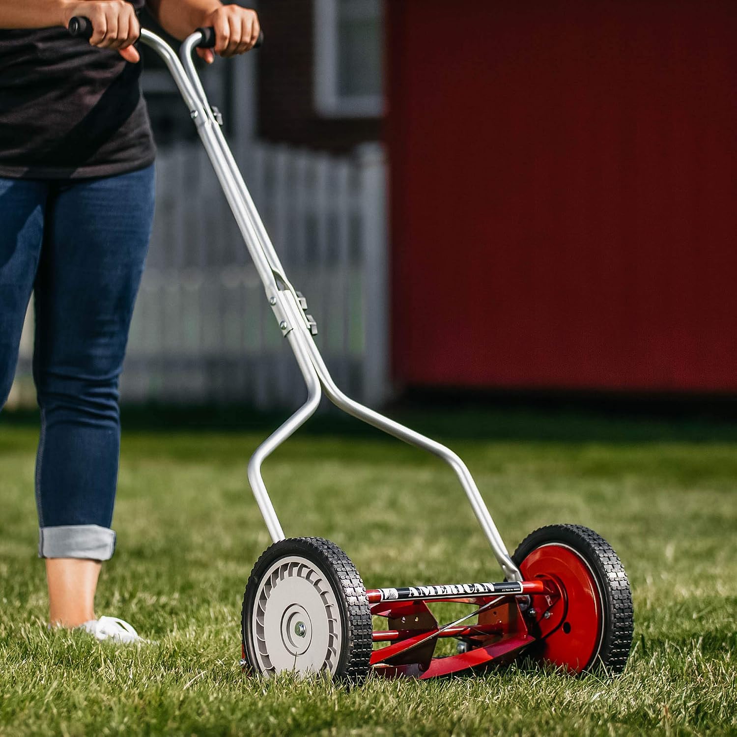American Lawn Mower 5-Blade Push Reel Lawn Mower and Worx GT3.0 20V PowerShare 12' String Trimmer & Edger