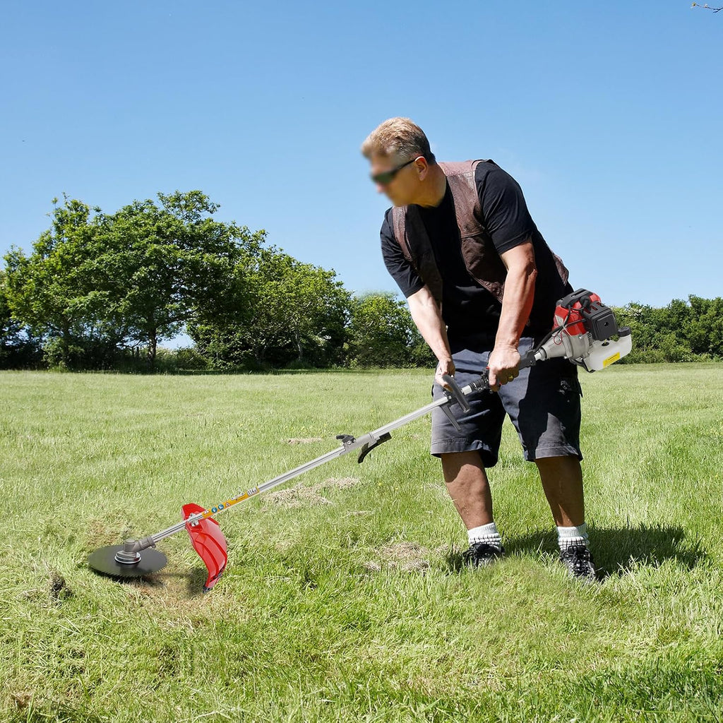 2-Stroke 52CC Gas Weed Eater 10 in 1 Weed Wacker Gas Powered Trimmer Brush Cutter Grass Wacker Lawn Mower with Long Pole Saw & 7 Heads,Multifunction Gas String Trimmer for Harvesting (6500-8500R/Min)