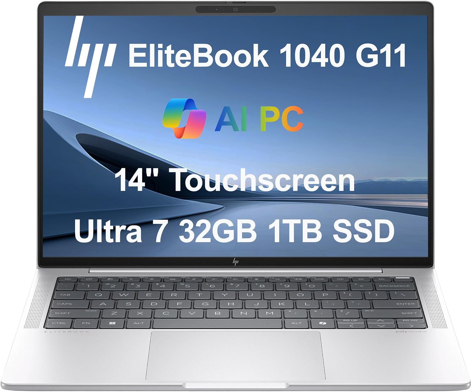HP EliteBook 1040 G11 Business AI PC Laptop (14' FHD+ Touchscreen, Intel 16-Core Ultra 7 165H (> i7-1370P), 32GB DDR5, 1TB SSD), 2x Thunderbolt 4, Backlit, Fingerprint, 5MP IR Webcam, Win 11 Pro