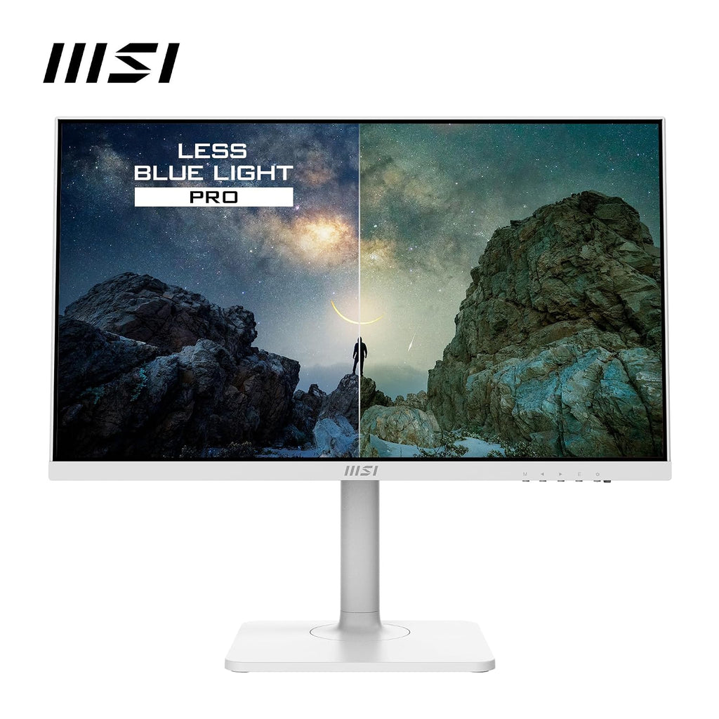 msi Modern MD2412PW 24-inch IPS 1920 x 1080 (FHD) Computer Monitor, 100Hz, Adaptive-Synch, HDR Ready, HDMI, USBC 15W Power Delivery, Speaker, VESA Mountable, Height Adjustable, 1ms, White