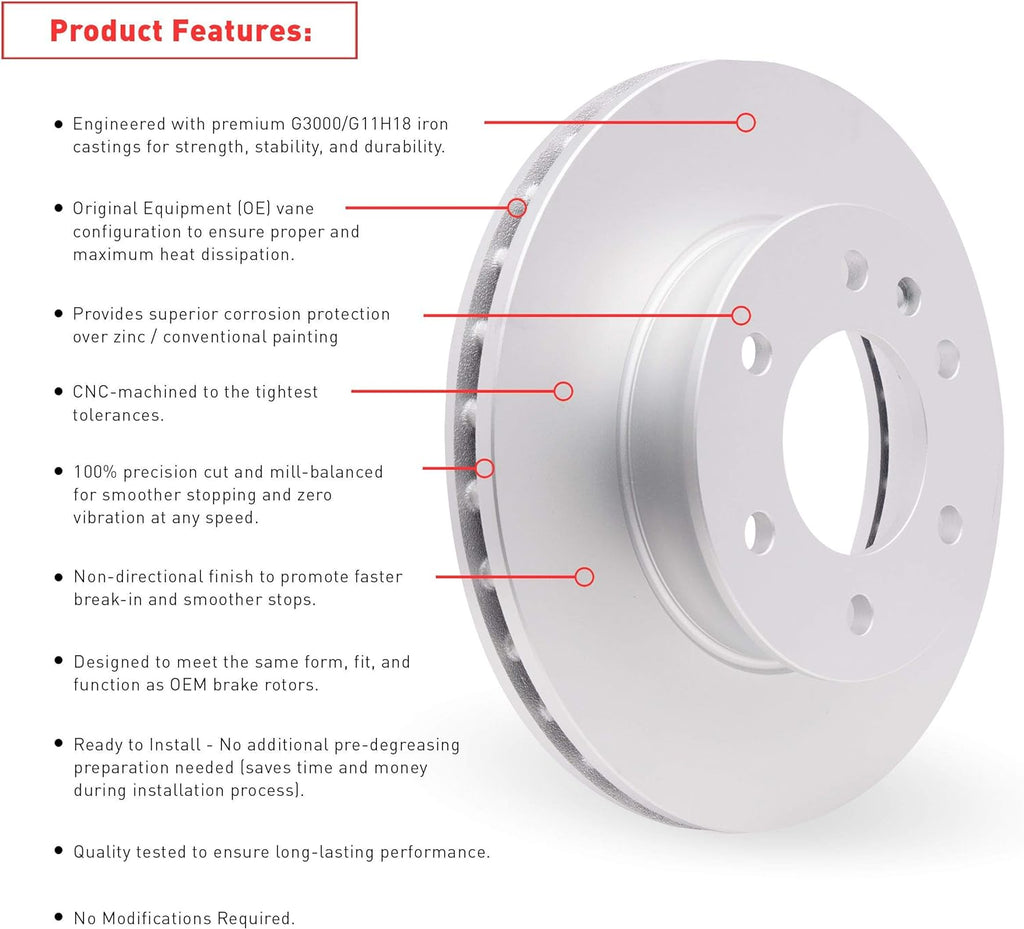 Dynamic Friction Company Front Brakes and Rotors| Automotive Replacement Brake Kits| Front 5000 Advanced Brake Pads and Rotors Kit| Fits 2011-2019 Ford Fiesta, 2016-2017 Ford Figo