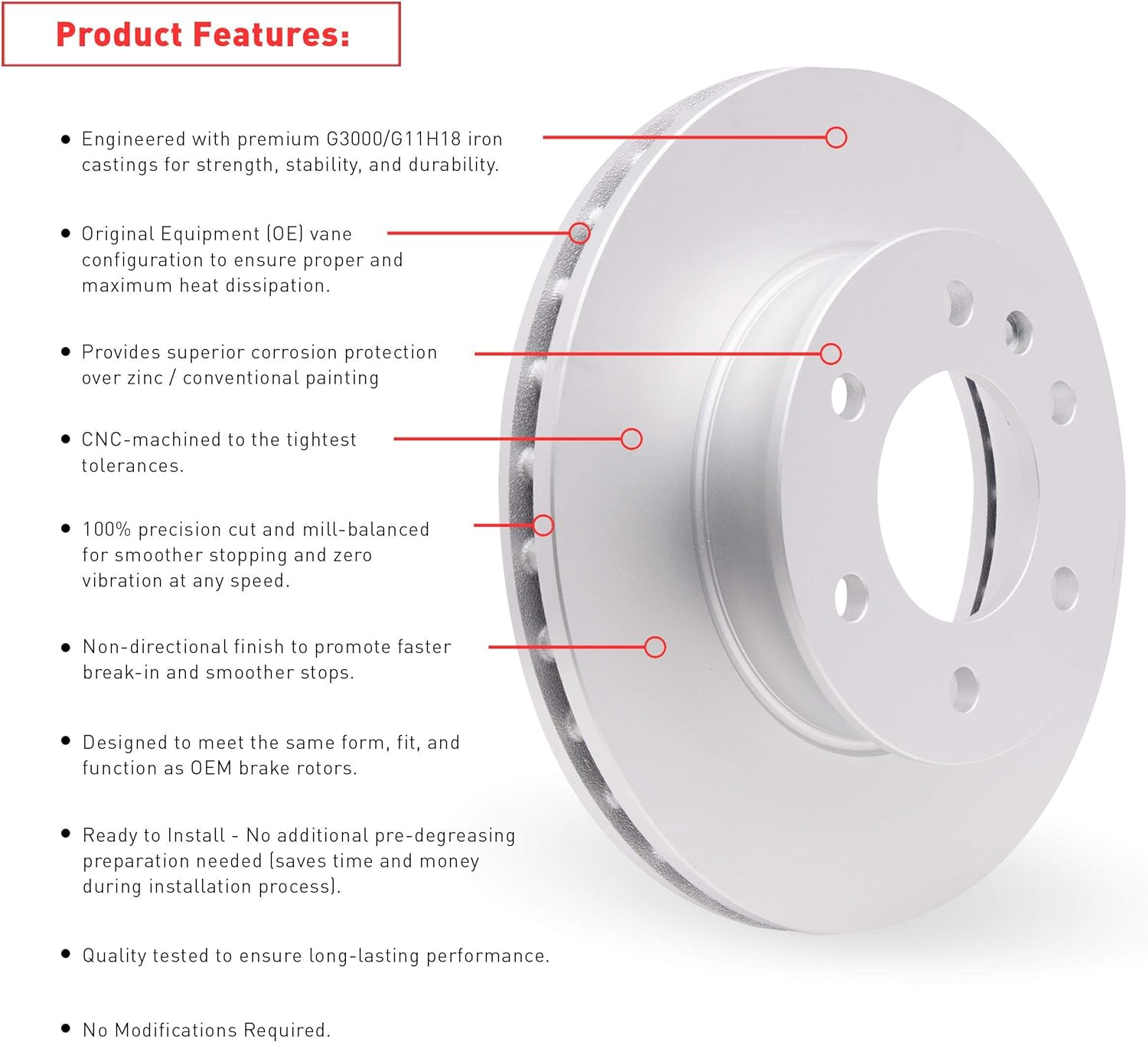 Dynamic Friction Company Front Brakes and Rotors| Automotive Replacement Brake Kits| Front 5000 Advanced Brake Pads and Rotors Kit| Fits 2011-2019 Ford Fiesta, 2016-2017 Ford Figo