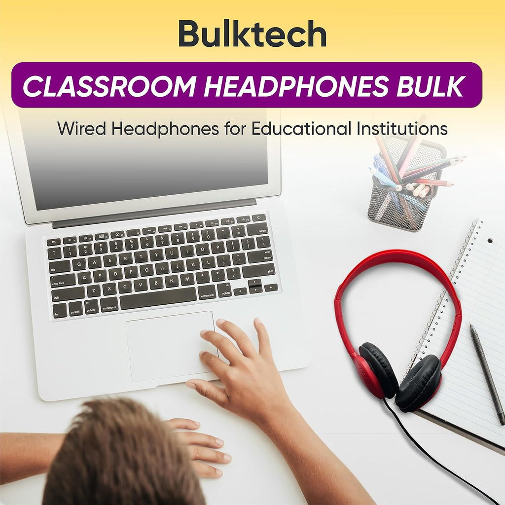 200 Pack Bulk Wired On-Ear Leather Headphones with 3.5mm Connector, Multi
