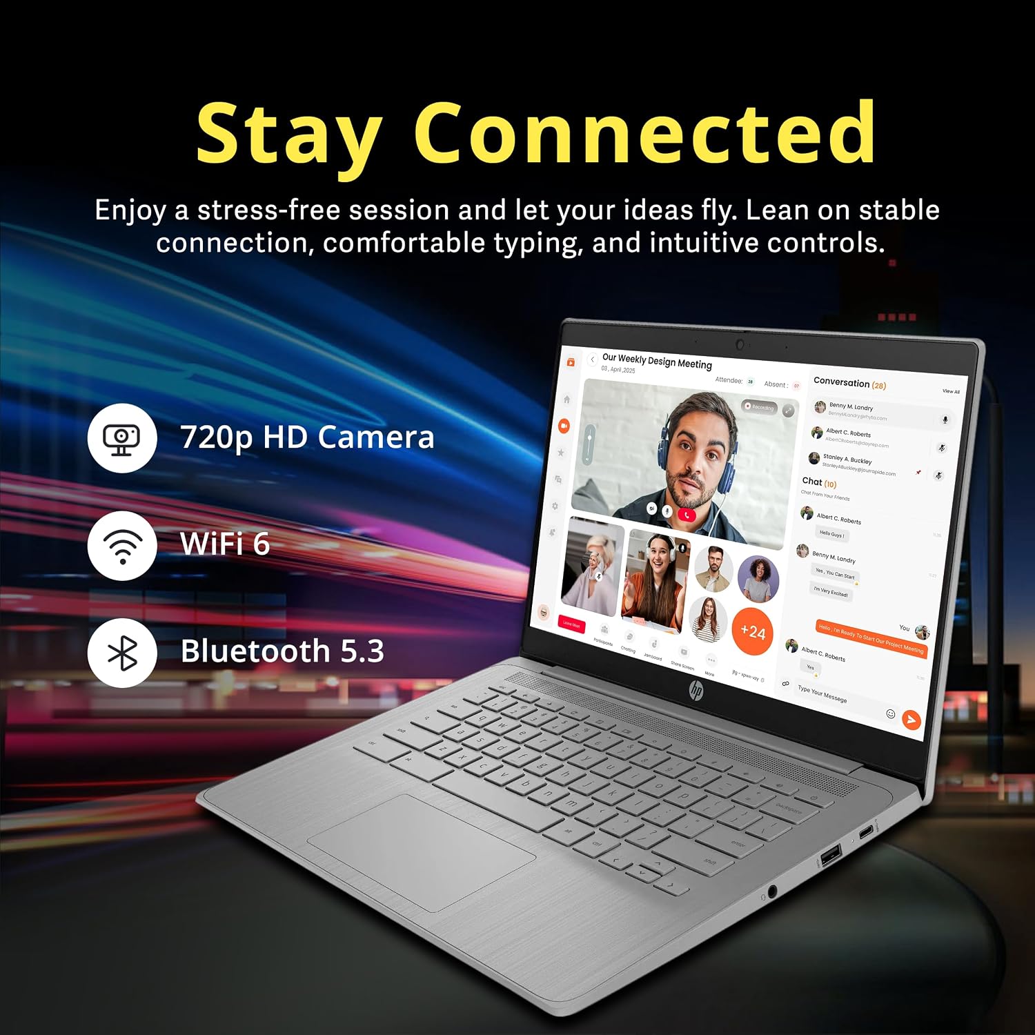 HP 14' HD Chromebook, Intel Celeron N4500, 4GB RAM, 64GB eMMC, Intel UHD Graphics, 720p Webcam, Wi-Fi 6, Fast Charge, Chrome OS, Gray (Renewed)