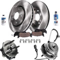 Detroit Axle - 4WD Front Wheel Bearing Hubs Brake Kit for Ford Ranger Explorer Sport Trac Mazda B4000, Disc Brake Rotors Ceramic Brakes Pads Wheel Bearing Hubs Assembly Replacement