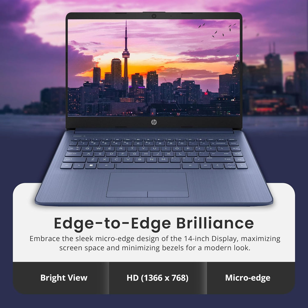 HP Stream 14' HD Lightweight Laptop, Intel Celeron N4120, 16GB RAM, 1.22TB Storage(64GB eMMC+160GB Docking Station Set+1TB Cloud Storage), Intel UHD Graphics, 1 Year Office 365, WiFi, Win 11s, Blue