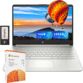 HP Stream 14' HD Laptop, Intel Celeron N4120, 16GB RAM, 288GB Storage (128GB eMMC + 160GB SSD Docking Station Set), Intel UHD Graphics, HD Webcam, WiFi, Bluetooth, 1 Year Office 365, Win 11 S, Silver