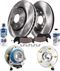 Detroit Axle - Front Brake Kit Wheel Bearing Hubs for 2000-05 Buick LeSabre Chevy Impala Monte Carlo Pontiac Bonneville 97-04 Park Avenue 97-05 Deville Replacement 11.92 inch Brake Rotors Brakes Pads