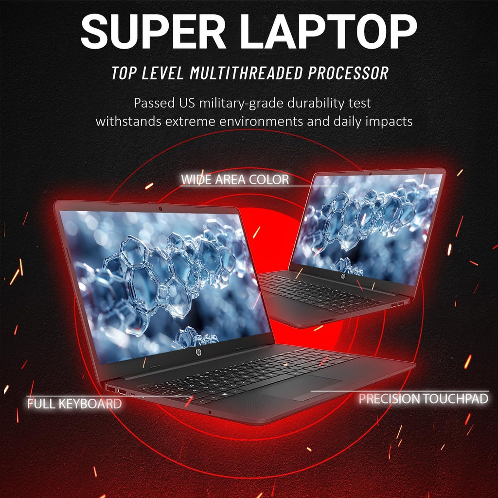 HP New Business Laptop with Microsoft Office, Intel Powerful Processor, 15.6' FHD LED Display, 16GB RAM, 512GB SSD, Ethernet RJ-45, Ultra Quiet Design, Long Battery Life, Windows 11 Pro, WOWPC USB