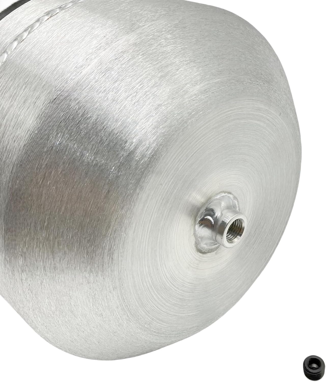 JSD 6.3 Gallons 10' x 18' Aluminum Spun Round Gas Tank Fuel Cell Tank 1/4' NPT Outlet- For Lawn Mowers,Generators and Other Outdoor Power Equipment