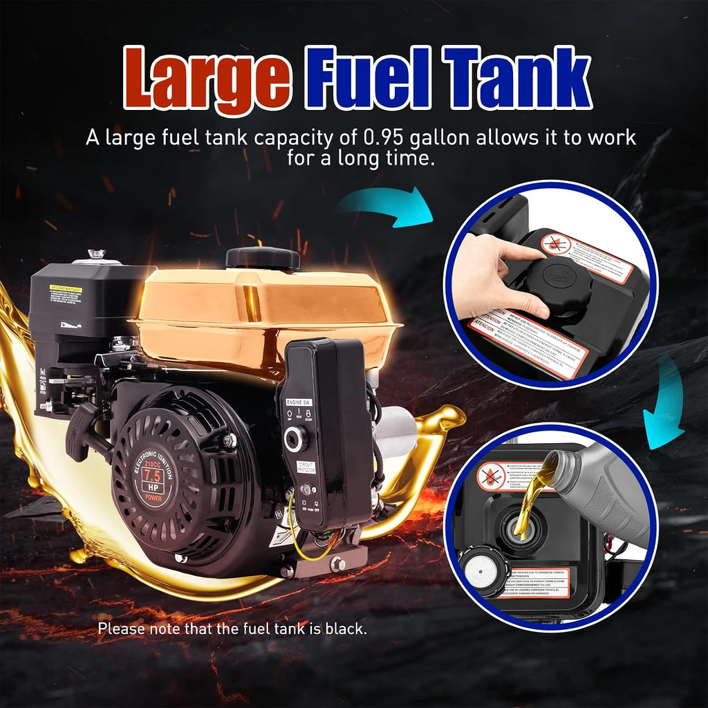 7.5HP Gasoline Engine, 7.5HP Go Kart Engine Motor 4-Stroke Gas Engine Motor 210CC Go Kart Gasoline Engine Motor Electric Hand Power Start Gas Powered Engine for Lawnmower Pump Generator Mower