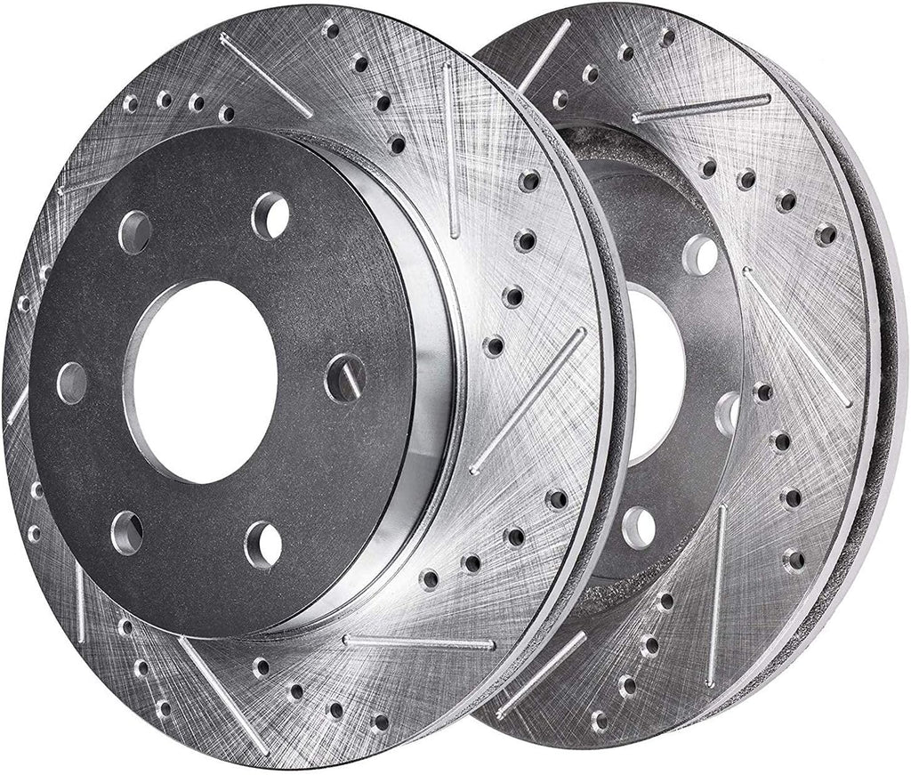 Detroit Axle - Front 8pc Brake Kit for Chevy Silverado GMC Sierra Savana Express Yukon XL 1500 Escalade ESV EXT, Drilled Slotted Disc Brake Rotors Ceramic Brake Pads Brake Calipers Replacement