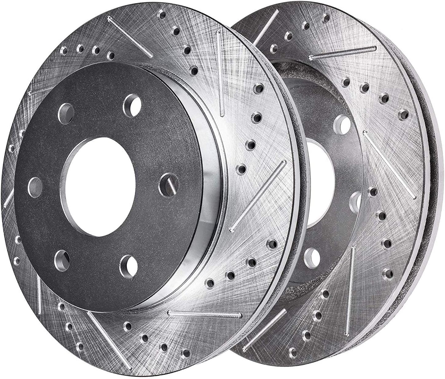 Detroit Axle - Front 8pc Brake Kit for Chevy Silverado GMC Sierra Savana Express Yukon XL 1500 Escalade ESV EXT, Drilled Slotted Disc Brake Rotors Ceramic Brake Pads Brake Calipers Replacement