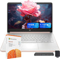 HP Stream 14' Laptop for Students & Business, Intel Processor N150, 16GB RAM, 1.12TB Storage (128GB UFS+1TB Docking Station Set), Wi-Fi 6, 1 Year Office 365, Copilot AI, Fast Charge, Win 11s, Gold