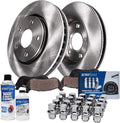 Detroit Axle - Front Brake Kit for VW Routan Chrysler Town & Country Dodge Grand Caravan RAM C/V, Disc Brake Rotors Ceramic Brake Pads Wheel Lug Nuts Replacement : 11.89' inch Rotor