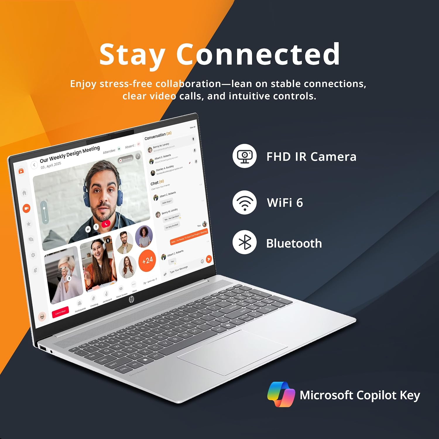 HP OmniBook 5 16' WUXGA Touchscreen Laptop, Intel Core Ultra 7 255U, 16GB LPDDR5, 2.28TB Storage (2TB SSD+288GB Docking Station Set), FHD IR Camera, Copilot, Num Keypad, Wi-Fi 6, Win 11 Pro, Silver