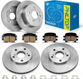PHILTOP Front and Rear Brake Kit For Toyota Camry 2002-2006, Brake Rotors and Brake Pads Kit Replace #31050+D908+31322+D828, Front 10.82（275mm）,Rear 10.58（268.9mm）