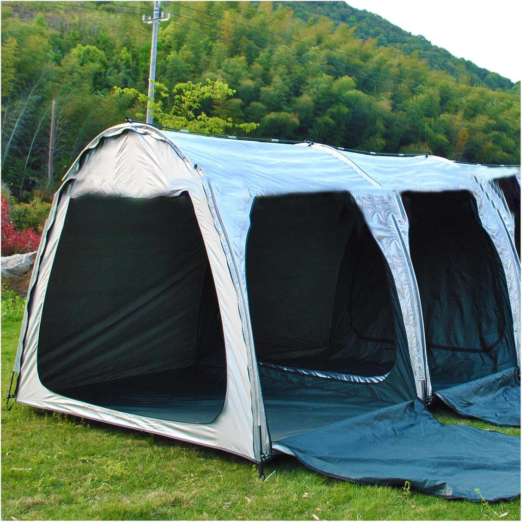 Bike Cover Bicycle Tent Can Be Spliced Outside Storage Sheds with Double Doors for 2-5 Bikes Lawn Mower Storage,Black(Silver)