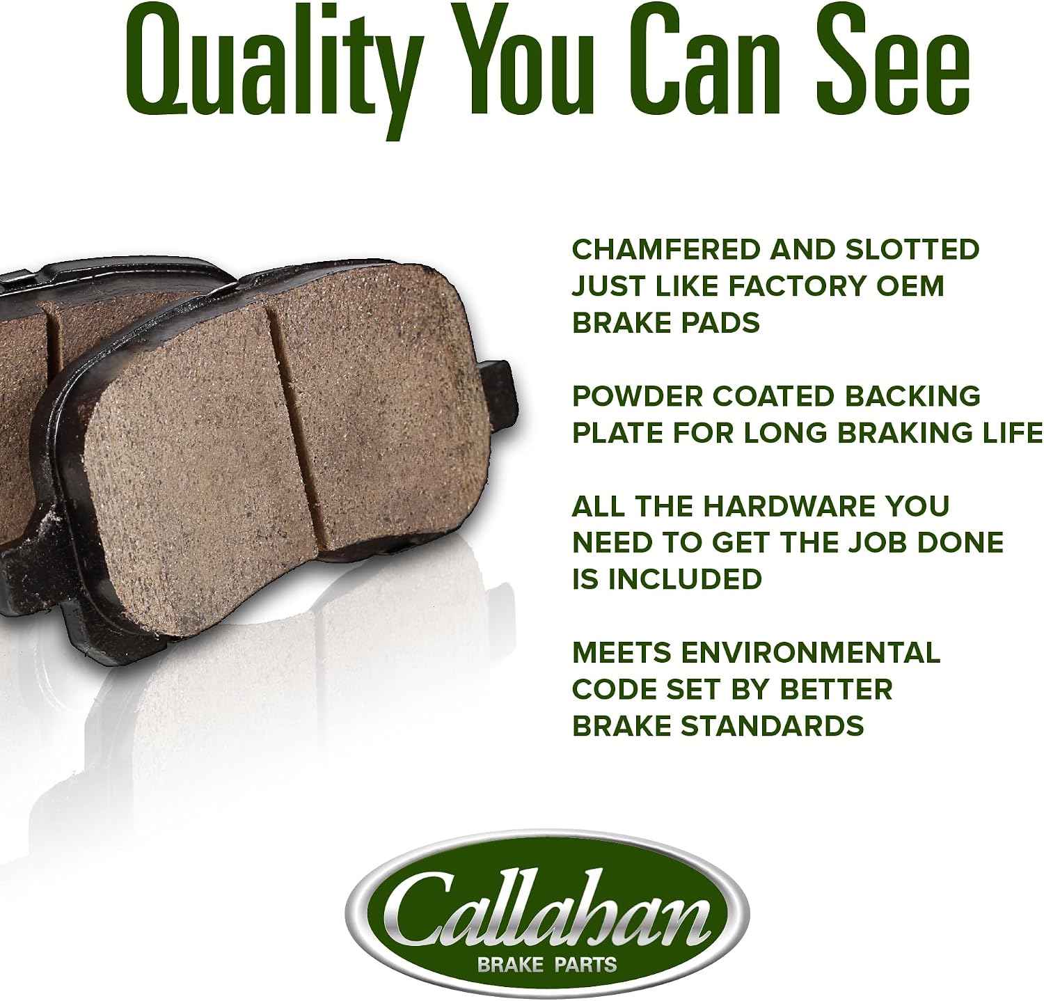 Callahan Brake Parts Rear Brake Kit For Nissan LEAF 2011-2023, Nissan Rogue 2014-2020, Nissan Rogue Sport 2017-2022 [Model Specific] Replacement Brake Rotors and Ceramic Brake Pads