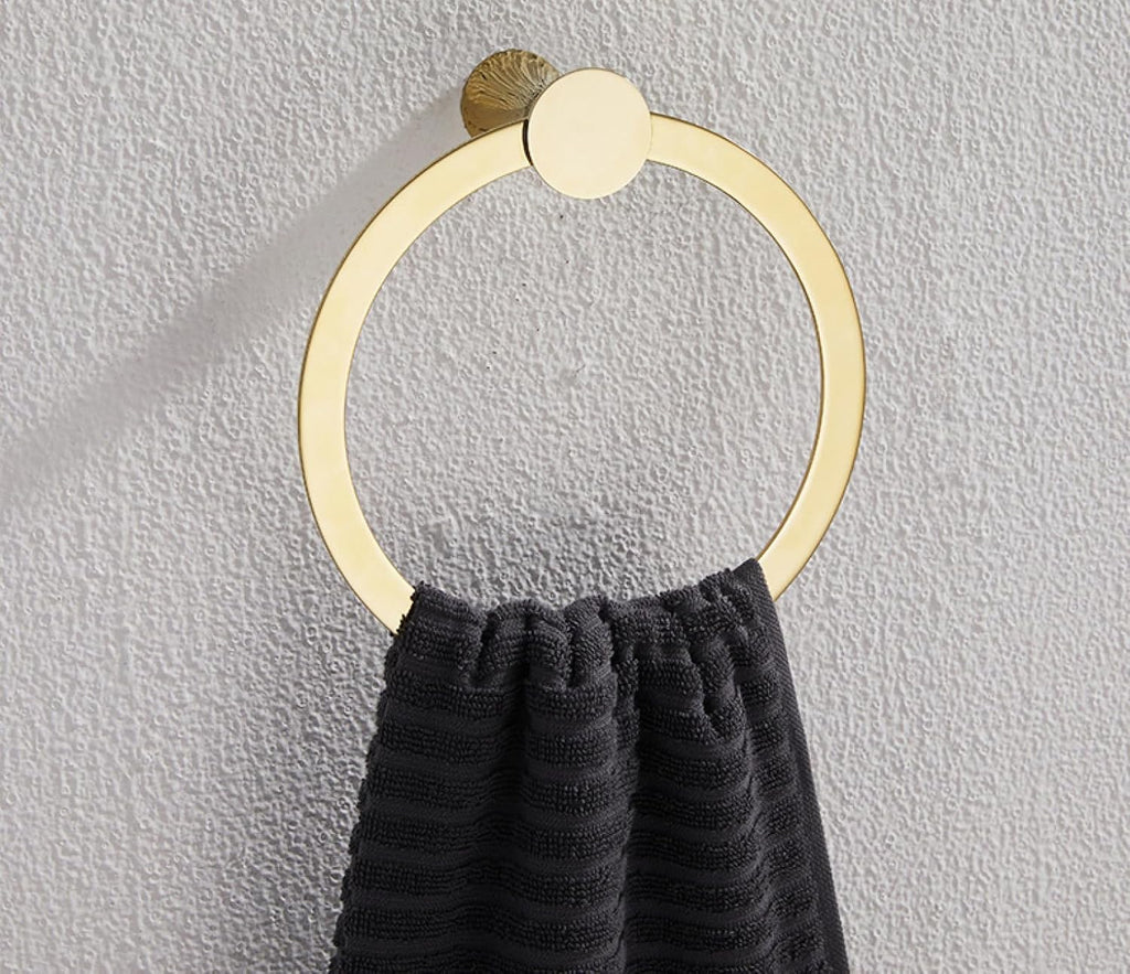 Bathroom Towel Rack Double Bath Towel Rack Towel Rod Hanging Coat Hook, Bath Towel Rack Black Gold