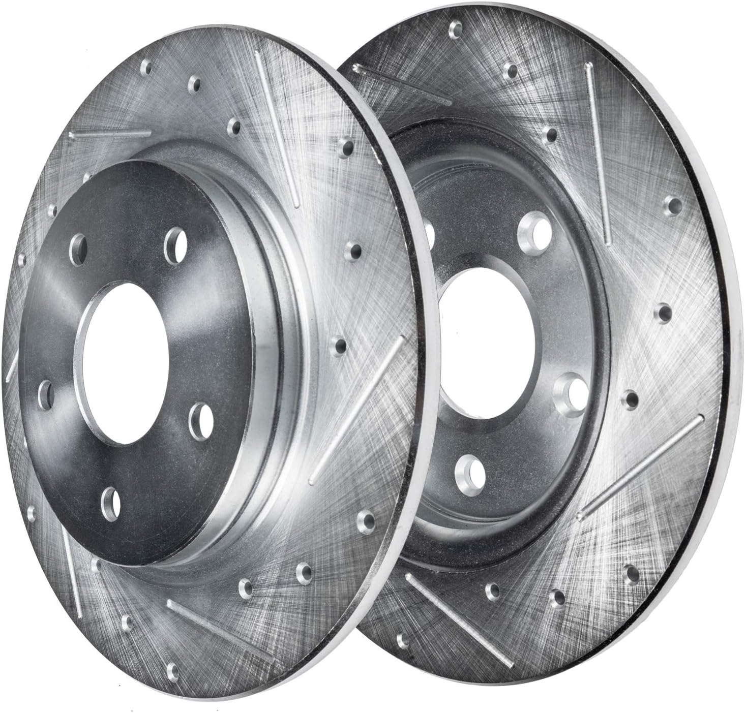 Detroit Axle - Brake Kit for 2004 2005 2006 Mitsubishi Lancer Replacement Drilled & Slotted Disc Brake Rotors Ceramic Brakes Pads Front and Rear