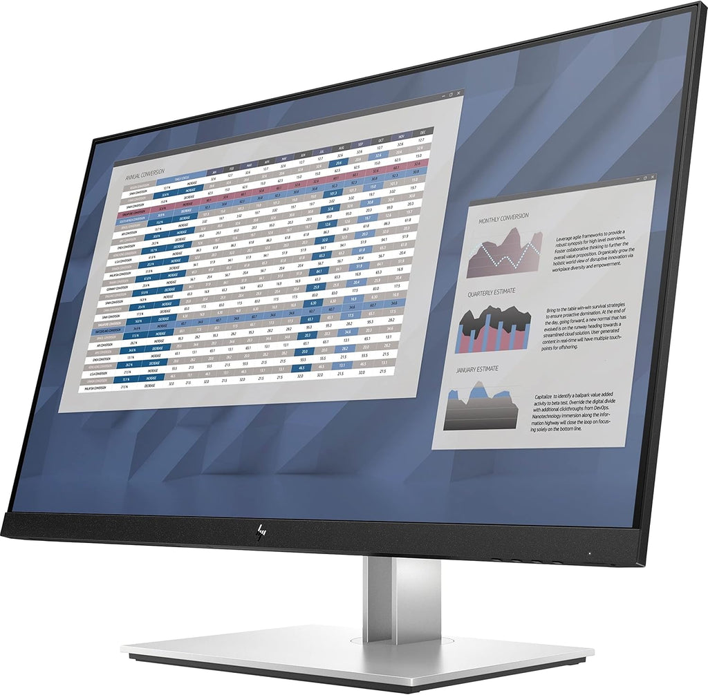 HP EliteDisplay E27 G4 27 Inch IPS LED Backlit Monitor, FHD 1920 x 1080, Blue Light Filter, HDMI, VGA, DisplayPort, Black