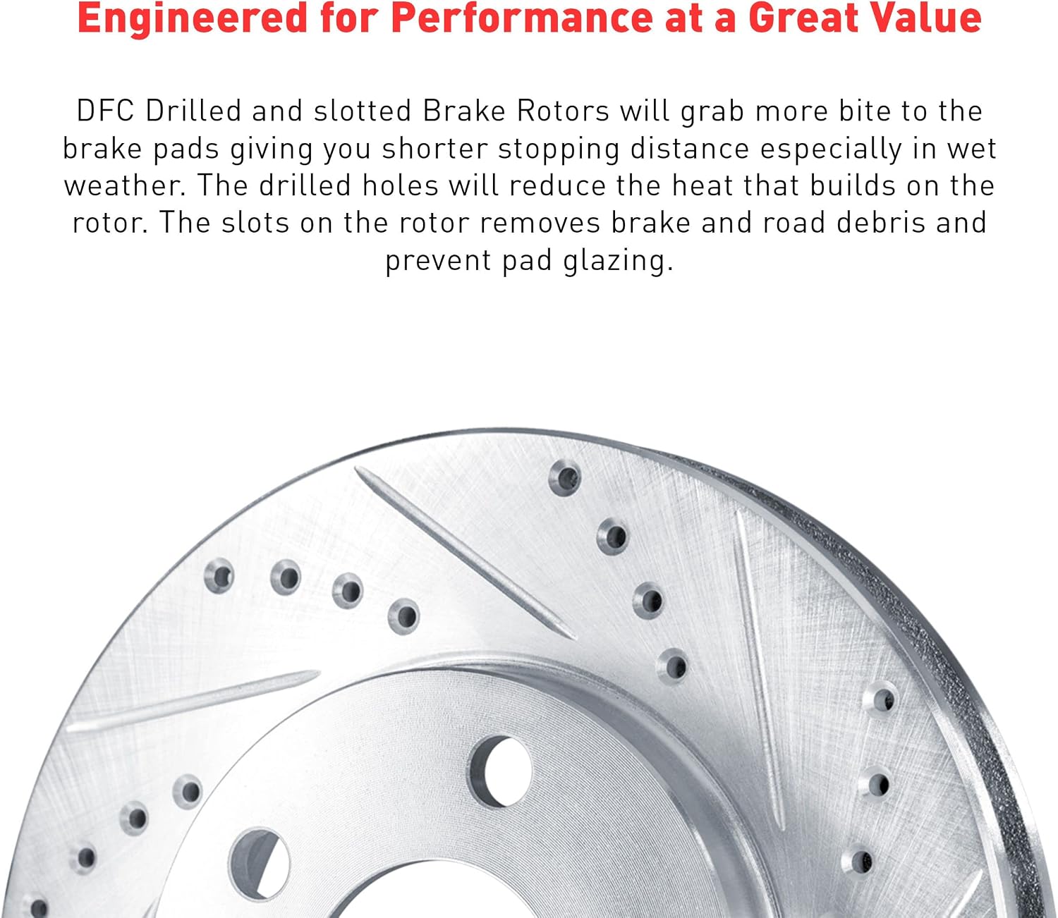 Dynamic Friction Company Front Brake Kit Fits 2011-2015 Ford Fiesta| 3000 Ceramic Brake Pads and Drilled Slotted Brake Rotors| 9.4' Front
